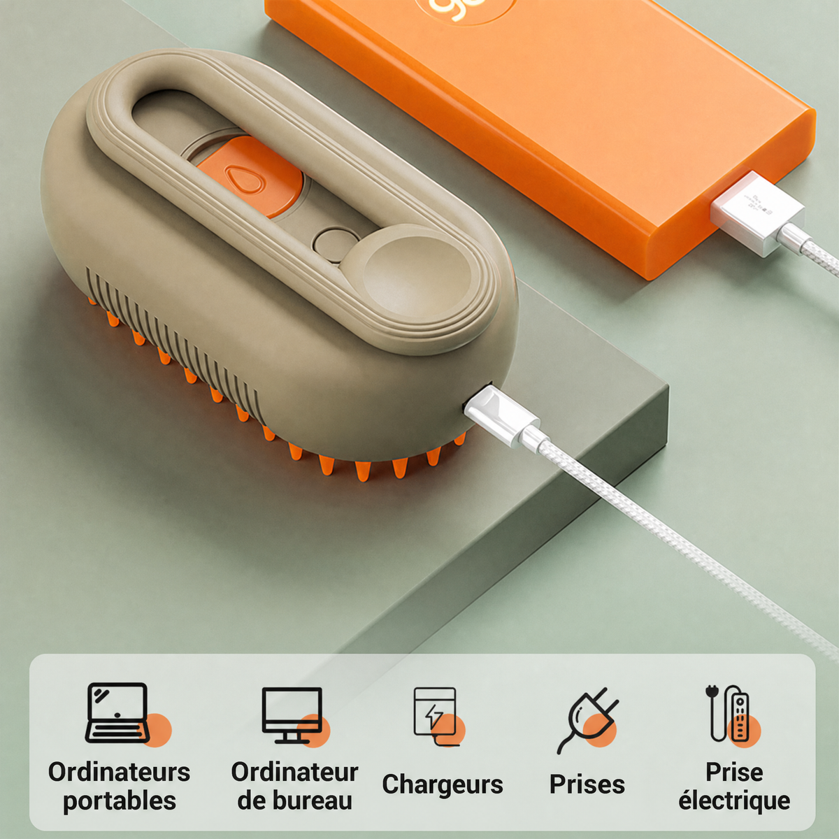 Brosse à Vapeur 3 en 1 pour Chat et Chien