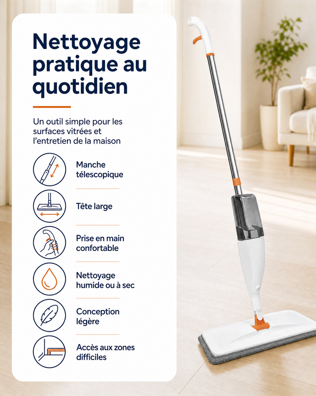 Vadrouille Spray Intelligente – Le Nettoyage Multi-Effet Nouvelle Génération